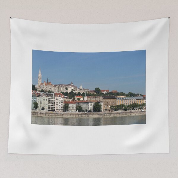 Item preview, Matthias church and Fishermans bastion Danube riverside Budapest cityscape Hungary designed and sold by goceris.
