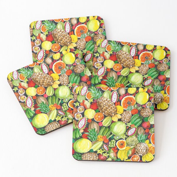Item preview, Colorful watercolor tropical fruits designed and sold by Magdalena Żołnierowicz.