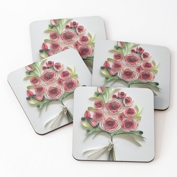 Item preview, Printed Paper quilling Art. Rose bouquet. Wedding card.  designed and sold by Sweetpaperdesignsol Hyunah Yi.