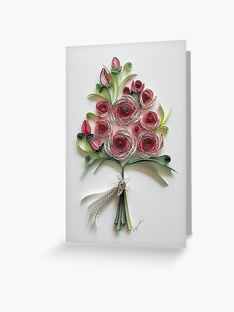 Cartes de voeux florales, création artistique - lot de 4, vente au