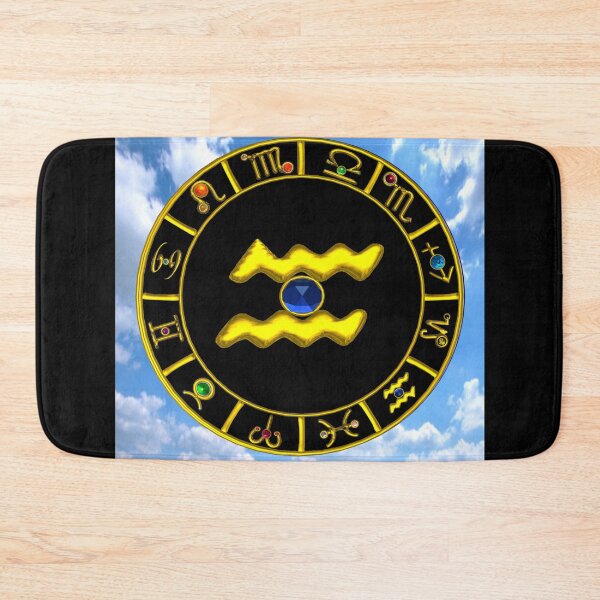 Item preview, AQUARIUS GOLD ZODIAC BIRTHDAY JEWEL ASTROLOGY CHART designed and sold by BulganLumini.