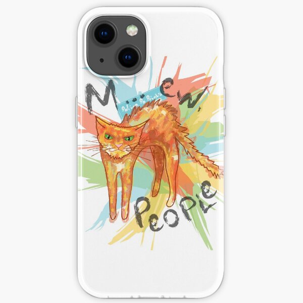M... Ew people! Funny cat. Watercolour print. Funny introvert. Pet art. Accent. Leave me alone cat iPhone Soft Case