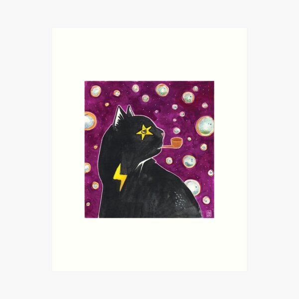 Bubble Wizard Cat Art Print