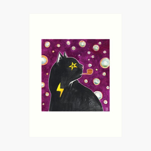 Bubble Wizard Cat Art Print