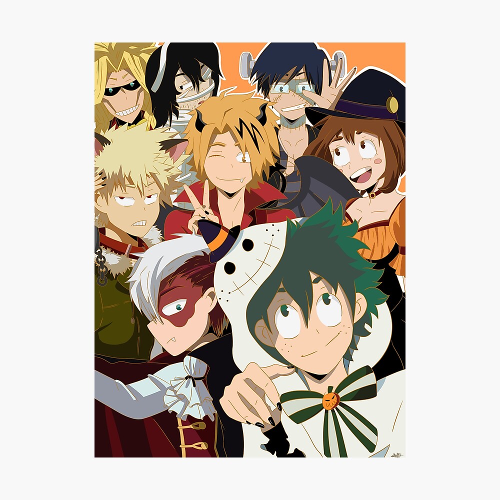 My Hero Academia Halloween Poster Poster By Katsukibakugou Redbubble