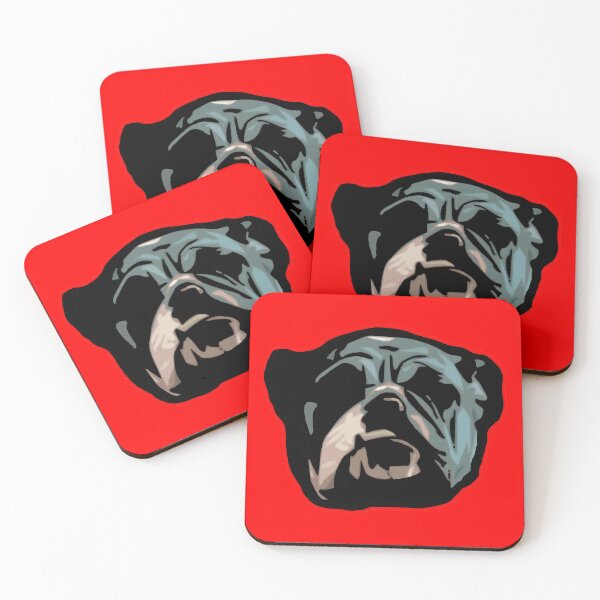 Item preview, English Bulldog face - blue Bulldog - abstract Bully dog - Bulldog gifts designed and sold by smooshfaceutd.