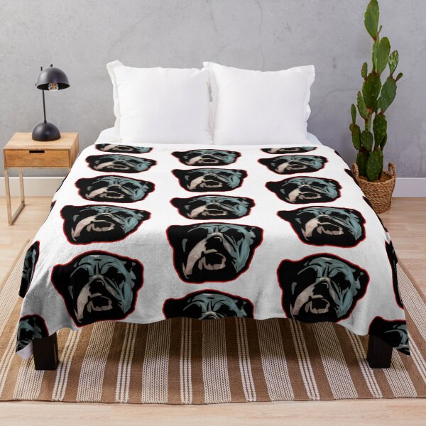 Item preview, English Bulldog face - blue Bulldog - abstract Bully dog - Bulldog gifts designed and sold by smooshfaceutd.