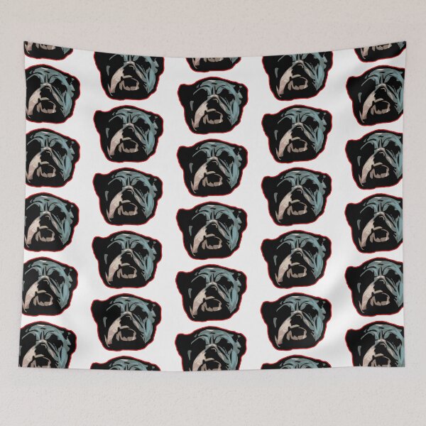 Item preview, English Bulldog face - blue Bulldog - abstract Bully dog - Bulldog gifts designed and sold by smooshfaceutd.