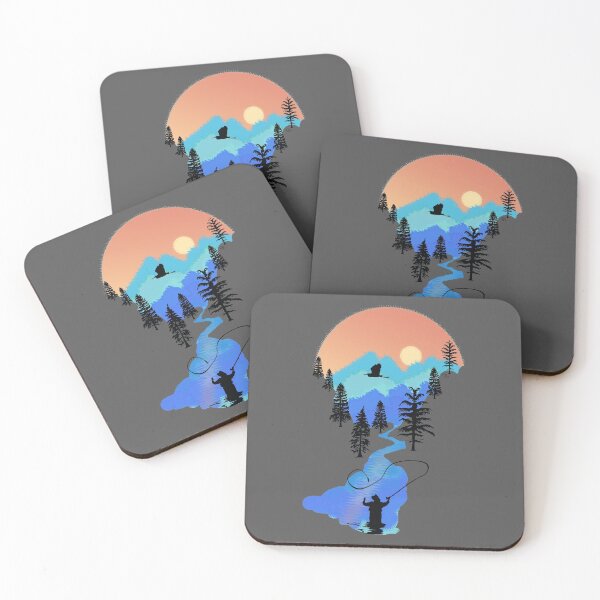 Item preview, Fly Fishing Mountain Sunset by TeeCreations designed and sold by TeeCreations.