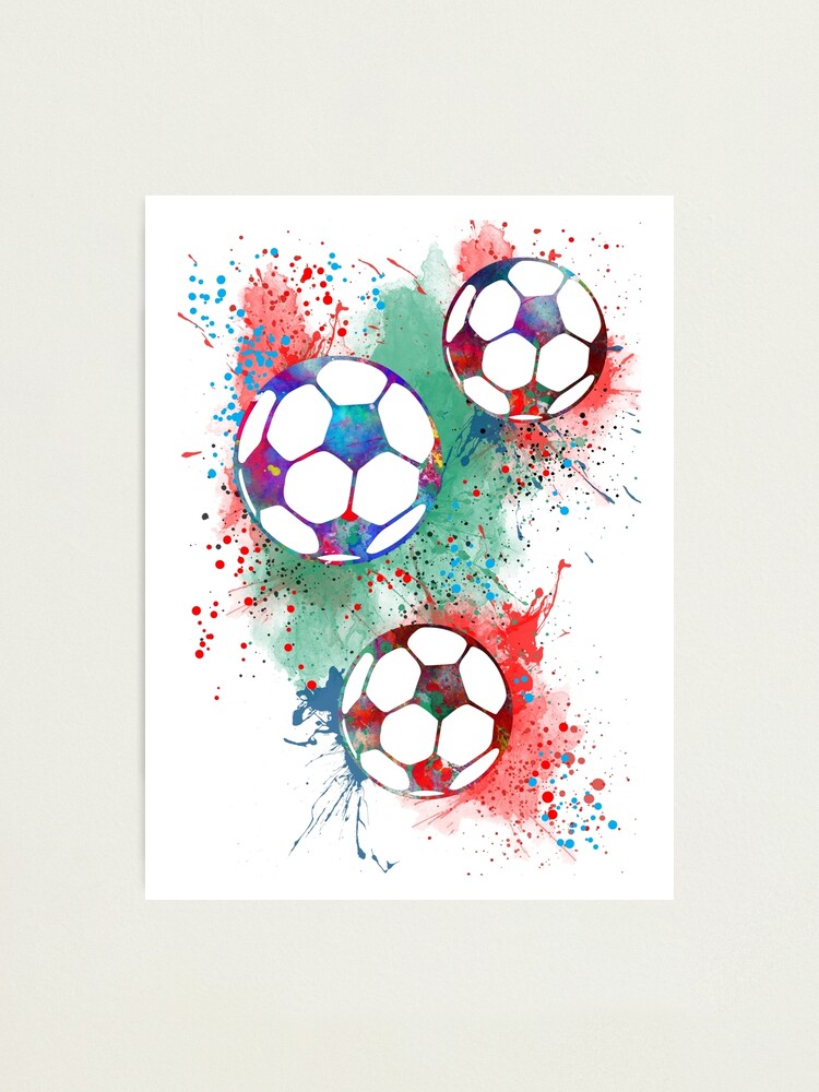 Impression photo for Sale avec l'œuvre « Ballon de football » de l'artiste  Rosaliartbook