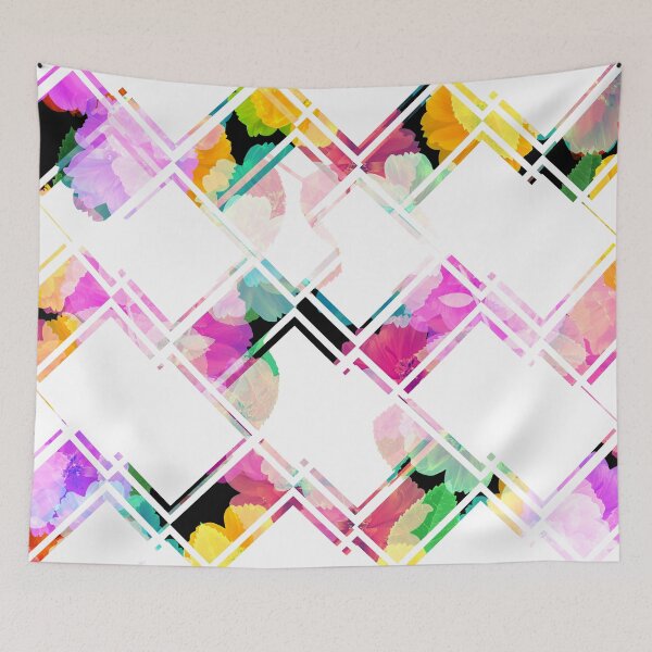 Item preview, colory flowery geometry designed and sold by HAKKI ARSLAN.