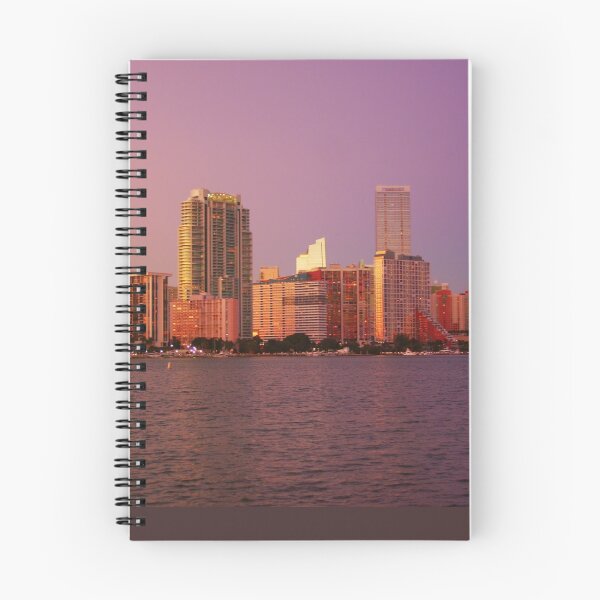 Item preview, Miami Florida, colourful sunset panorama of downtown business and residential buildings designed and sold by Bruno Beach.