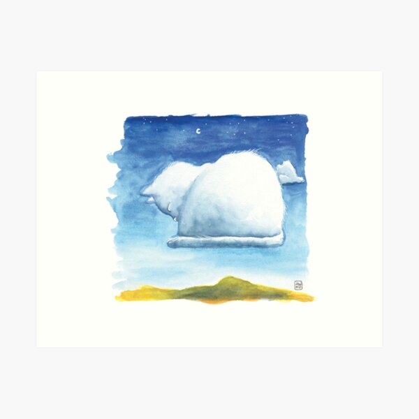 Cumulous Cat Nap Art Print