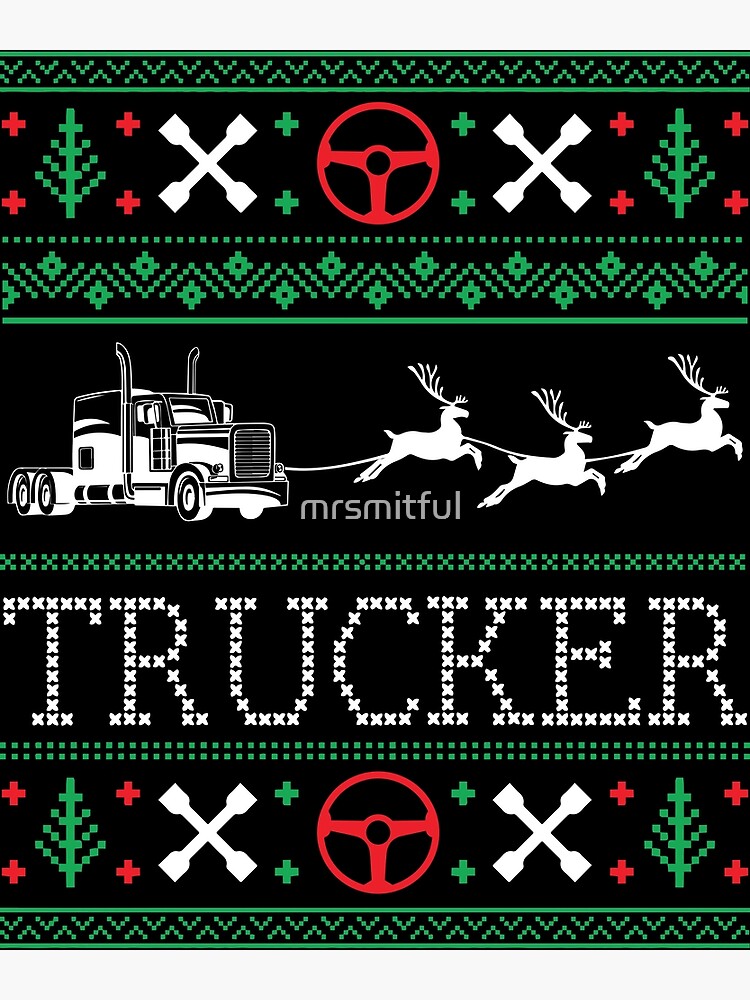 Christmas Trucker Truck Driver Ugly Christmas Sweater