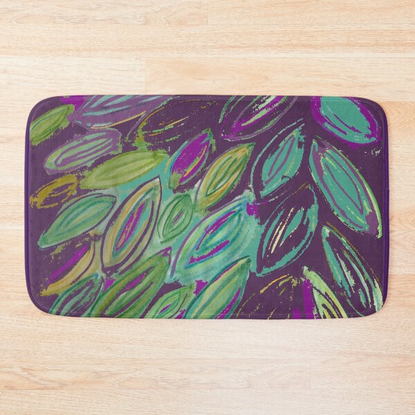 Item preview, Watercolor Leaves in Purple Teal Blue Gold designed and sold by djrunnels.