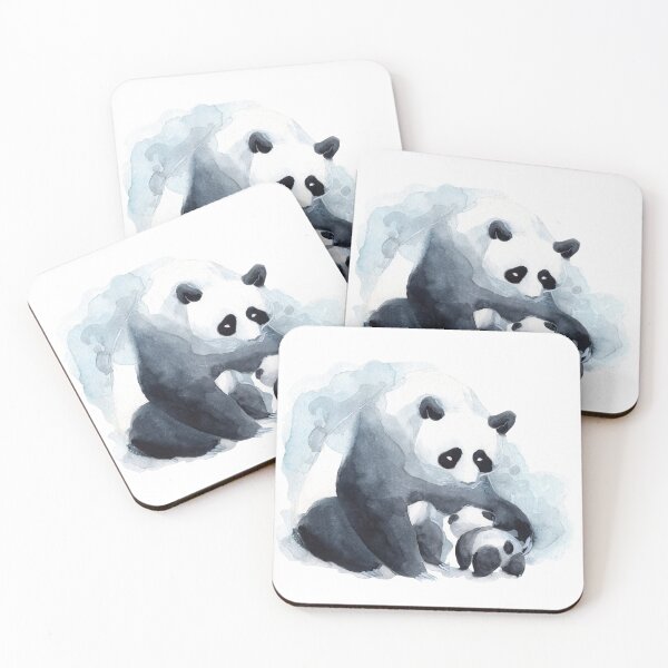 Aperçu de l'œuvre Aquarelle Famille De Panda créée et vendue par Threeleaves.