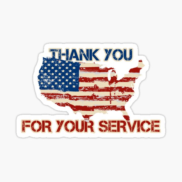 Sticker Window Decal Laptop Love, Car Thank and Support our Veterans w Flag