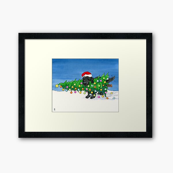 The Christmas Newfie Framed Art Print