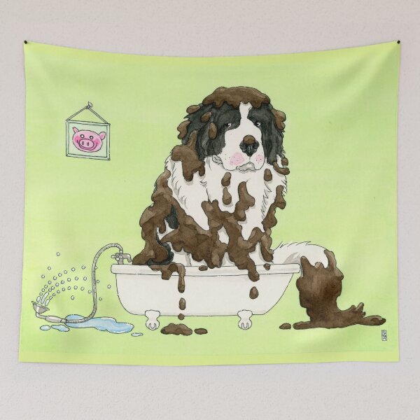 Item preview, Bath Time For Muddy Puppy designed and sold by S.O.S.  Terre-neuve Québec Newf Rescue.