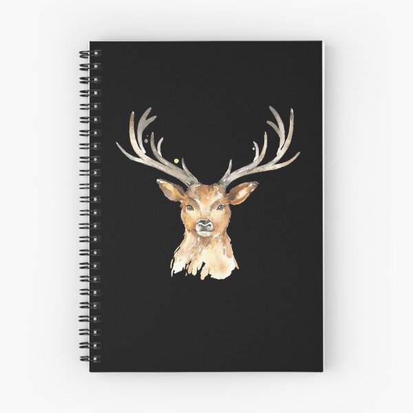 Item preview, Deer head watercolor black background designed and sold by Jenmag.
