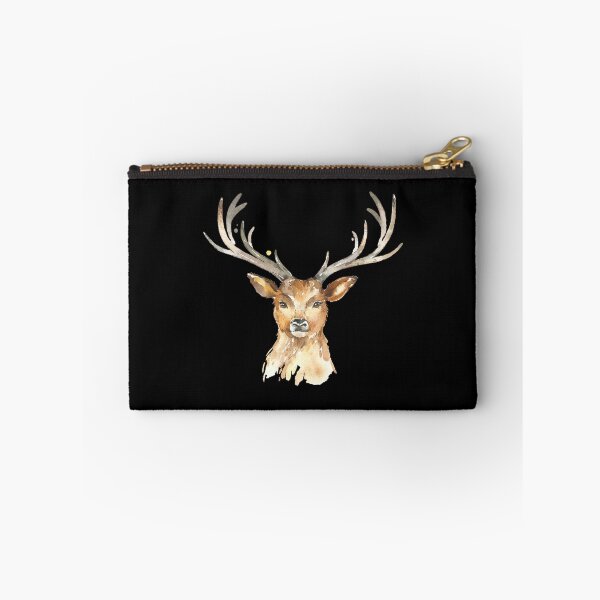 Item preview, Deer head watercolor black background designed and sold by Jenmag.
