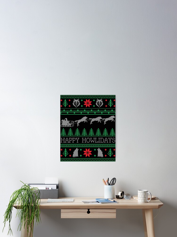 Póster «Suéter de Navidad divertido Lobos de Navidad Lobo Lobo Feo» de  mrsmitful | Redbubble