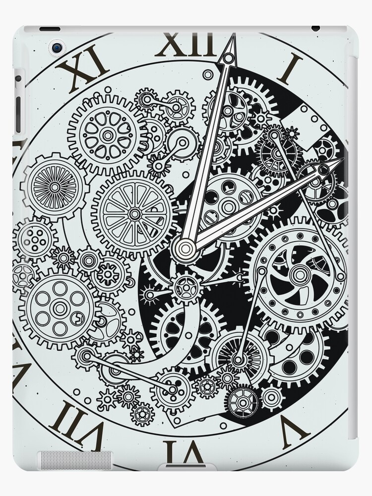 Clock with Gears ( Steampunk Clock ) iPad Case & Skin for Sale by