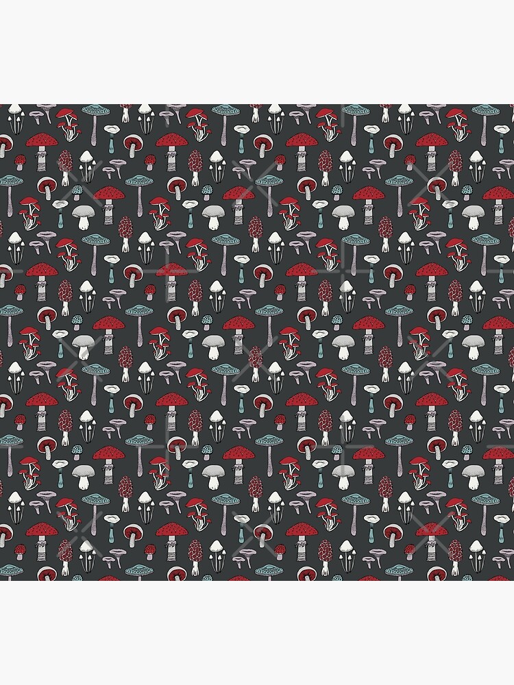 Midnight Mushrooms - fun fungus pattern by Cecca Designs by Cecca-Designs