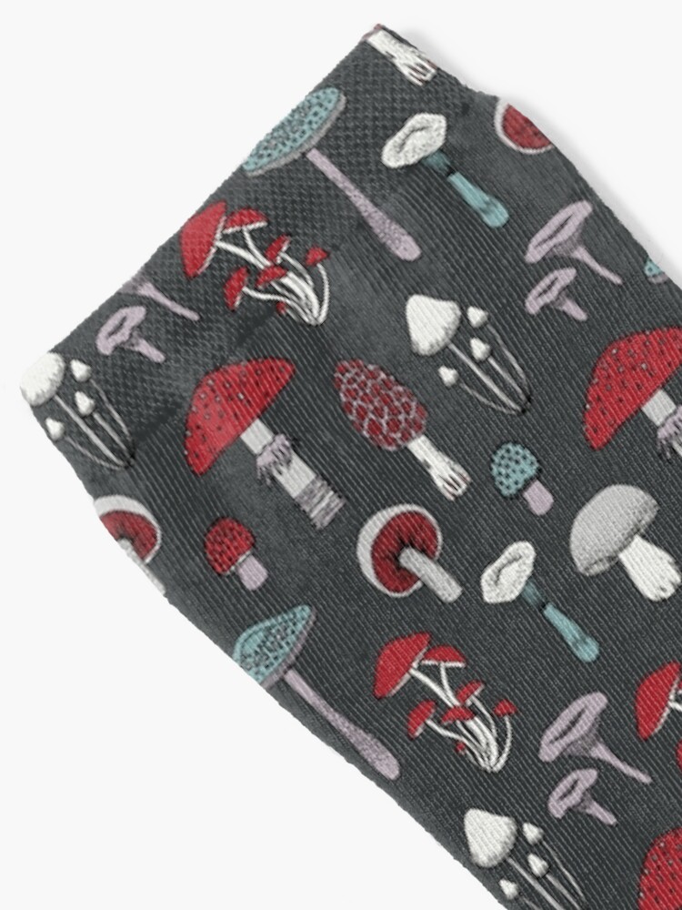 Alternate view of Midnight Mushrooms - fun fungus pattern by Cecca Designs Socks