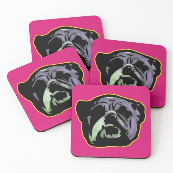 Item preview, English Bulldog face - blueish purple Bulldog - abstract Bully dog - Bulldog gifts designed and sold by smooshfaceutd.