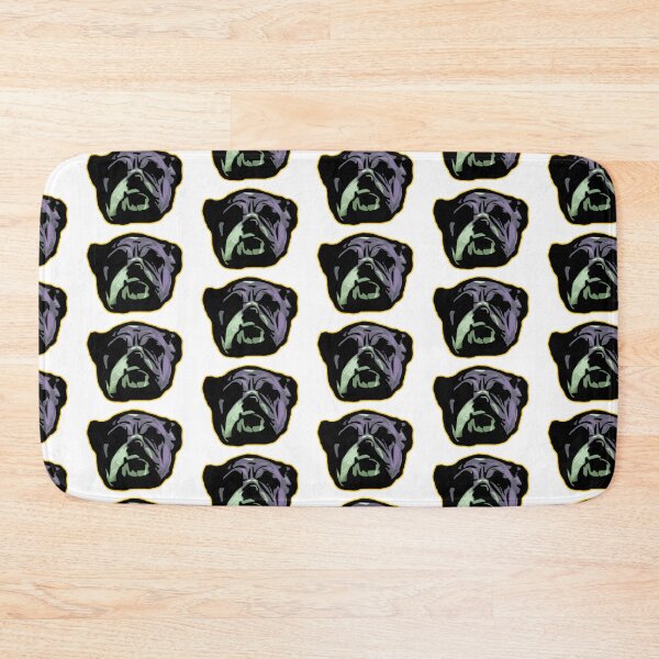 Item preview, English Bulldog face - blueish purple Bulldog - abstract Bully dog - Bulldog gifts designed and sold by smooshfaceutd.