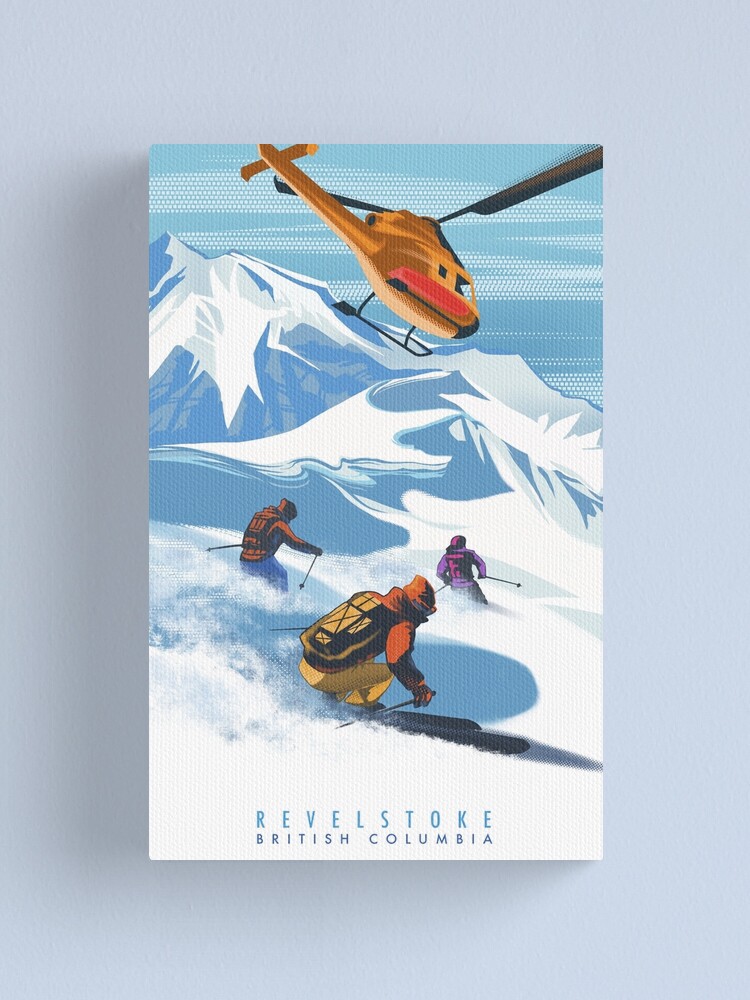 Alternate view of RETRO HELISKI REVELSTOKE SKI POSTER Canvas Print