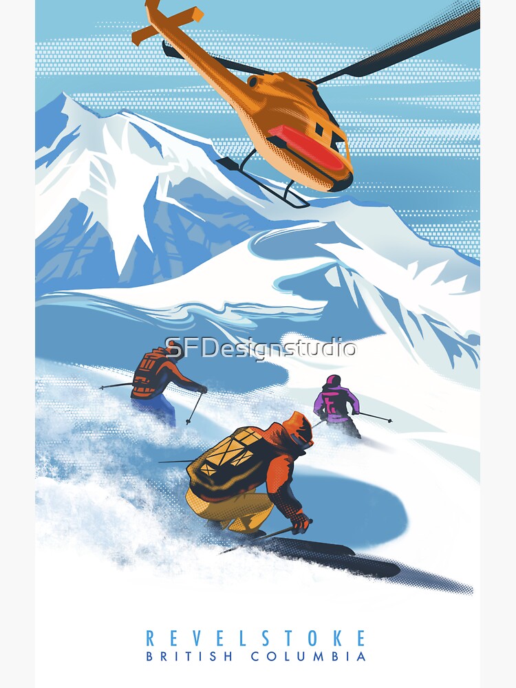 Poster autocollant Ski 