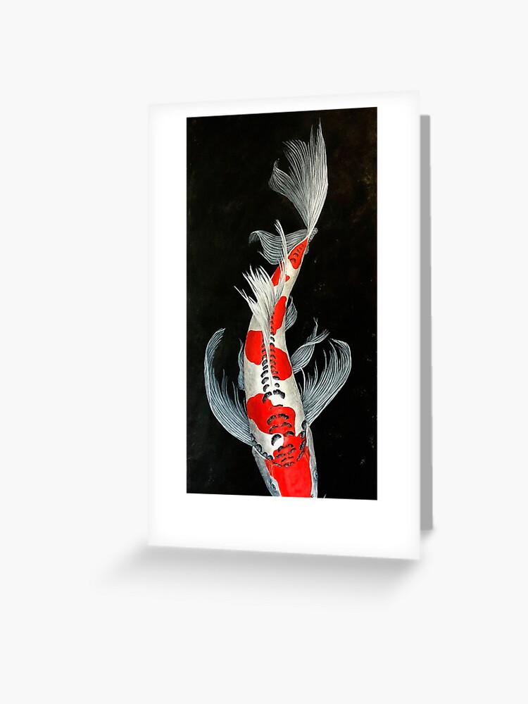 Butterfly Koi Red and White" Greeting Card for by Koiartsandus | Redbubble