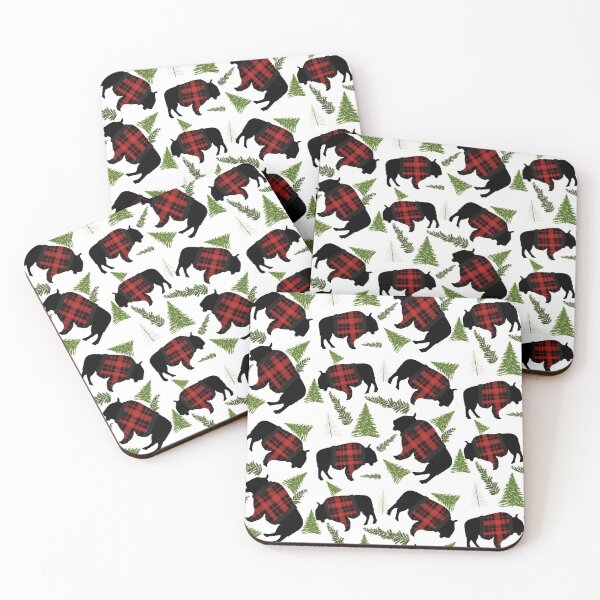 Item preview, Buffalo Wearing Buffalo Plaid Holiday Sweater With Evergreens And Snowballs designed and sold by Melindatodd.