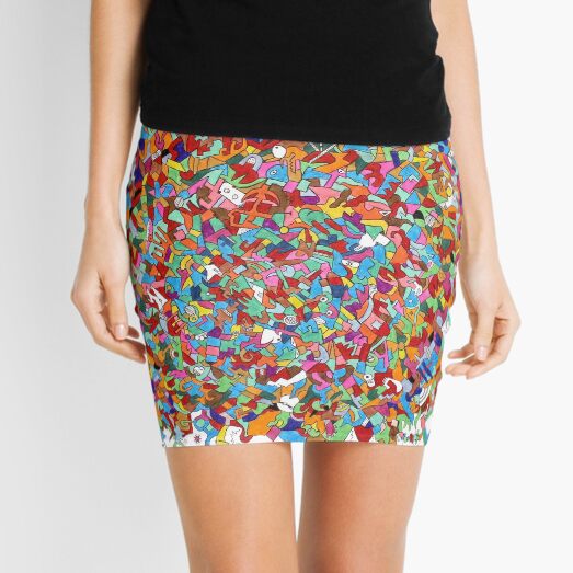 Maniacally Discombobulated - Stream of Consciousness Series Mini Skirt