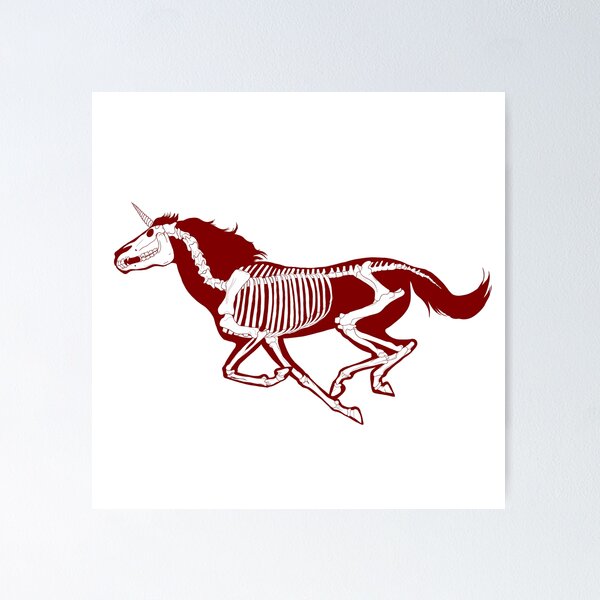 Item preview, Xray Unicorn Skeleton Crimson/White/Transparent designed and sold by LuxeHurricane.