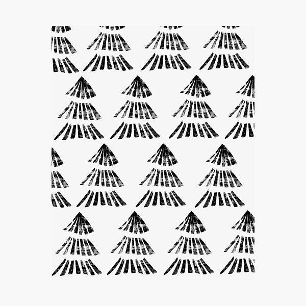 Fir trees block print pattern Photographic Print