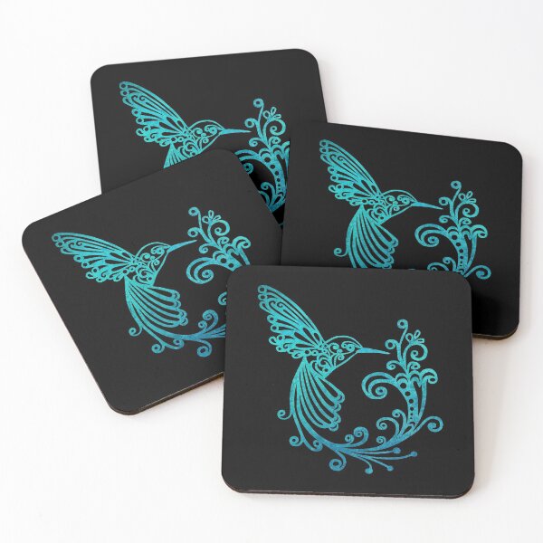 Item preview, Blue Watercolor Stylized Hummingbird designed and sold by Cat Lady Designs.