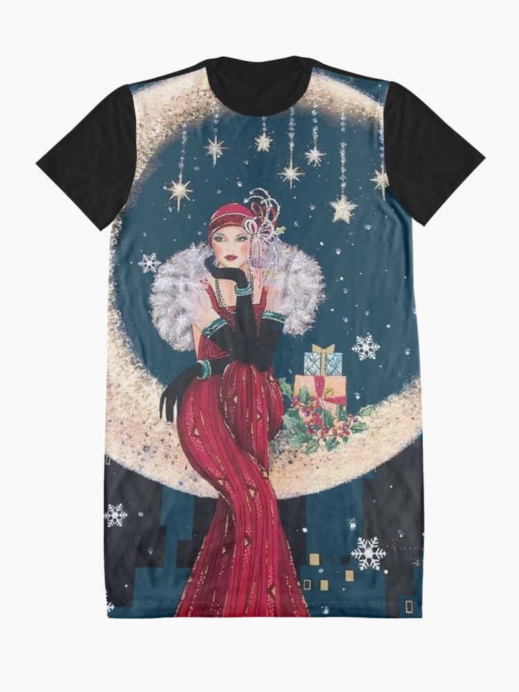 Alternate view of FLAPPER : Vintage High Style Beautiful Print Graphic T-Shirt Dress