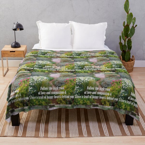 Item preview, Follow The High Road of Love and Compassion - Inspirational Quotes in Flower Garden designed and sold by Sarah Rajkotwala.