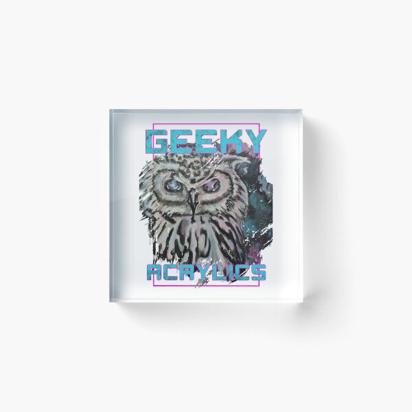 Item preview, Space Owl Geeky Acrylics WHITE designed and sold by geekyacrylics.