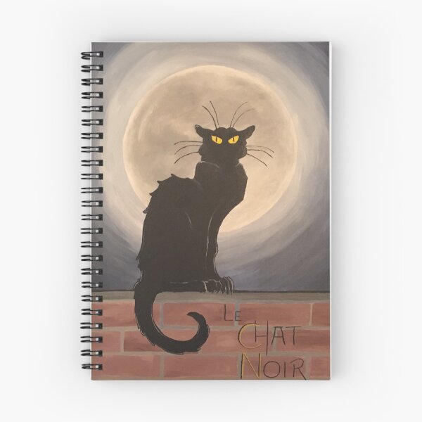 Item preview, fierce black cat with full moon Le Chat Noir designed and sold by artbykathleen.