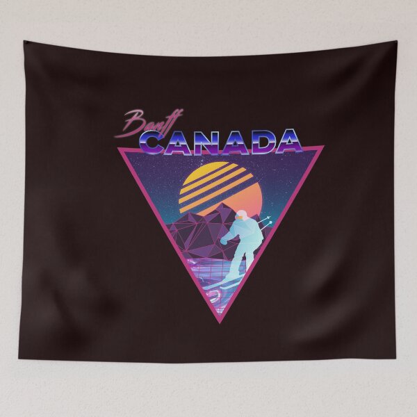 Item preview, Retro Vaporwave Ski Mountain | Banff Canada | Shirts, Stickers, and More! designed and sold by KlehmInTime.