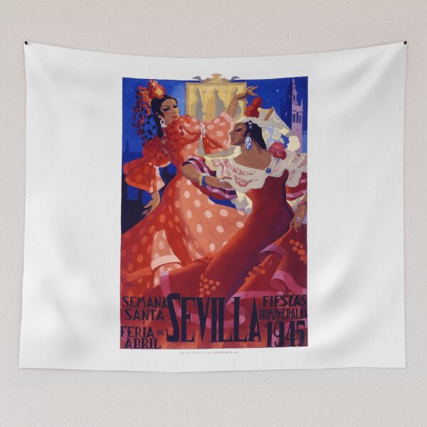 Item preview, Spain 1945 Seville April Fair Travel Poster designed and sold by retrographics.