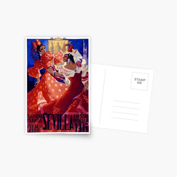 Item preview, Spain 1945 Seville April Fair Travel Poster designed and sold by retrographics.