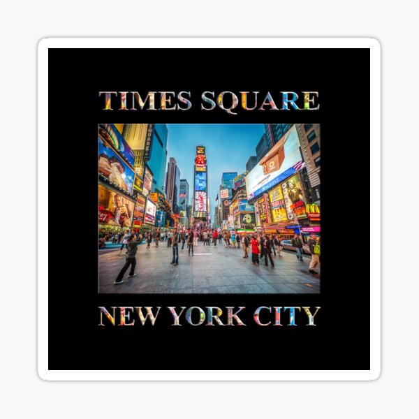 Times Square Sparkle (poster on black) Sticker