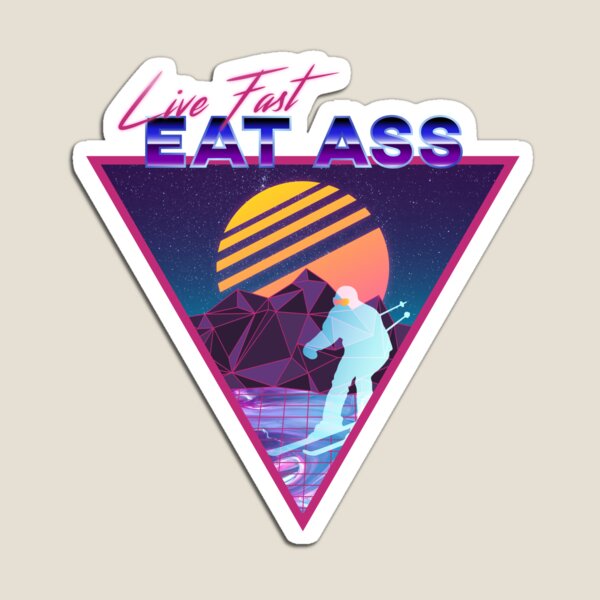 Artikelvorschau, Retro Vaporwave Ski Mountain | Live Fast Eat Ass | Shirts, Aufkleber und mehr! entworfen und verkauft von KlehmInTime.