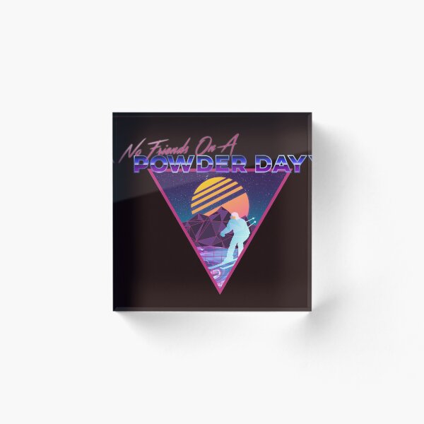 Item preview, Retro Vaporwave Ski Mountain | No Friends On A Powder Day | Shirts, Stickers, and More! designed and sold by KlehmInTime.