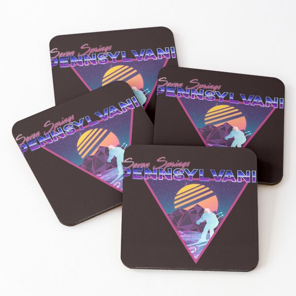 Item preview, Retro Vaporwave Ski Mountain | Seven Springs Pennsylvania | Shirts, Stickers, and More! designed and sold by KlehmInTime.